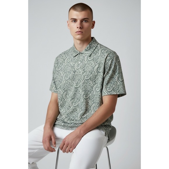 chubbies Other - New Chubbies Polo Shirt Mens Small Sage Green Swirl Performance Stretch Relaxed